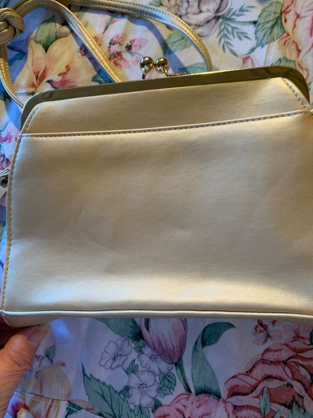Partners Cream Structured Crossbody Bag with Top Handle - Picture 3 of 7